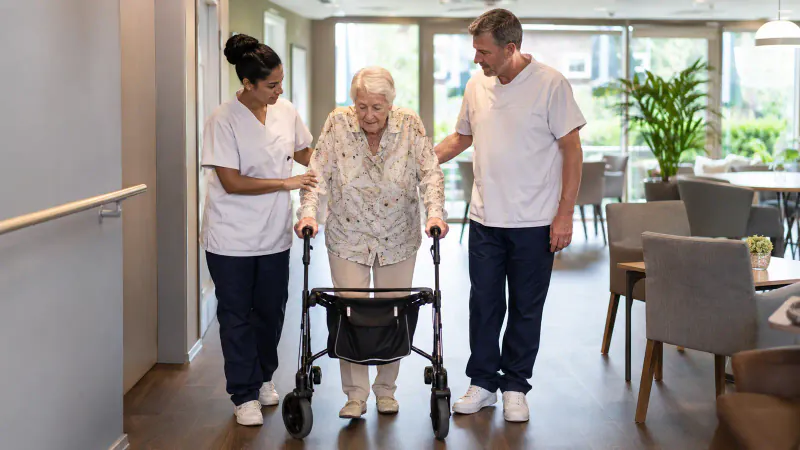 Supporting a care-home resident with mobility