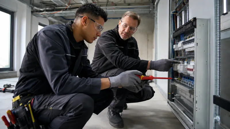 Apprentissage en génie électrique dans un cadre de formation pratique