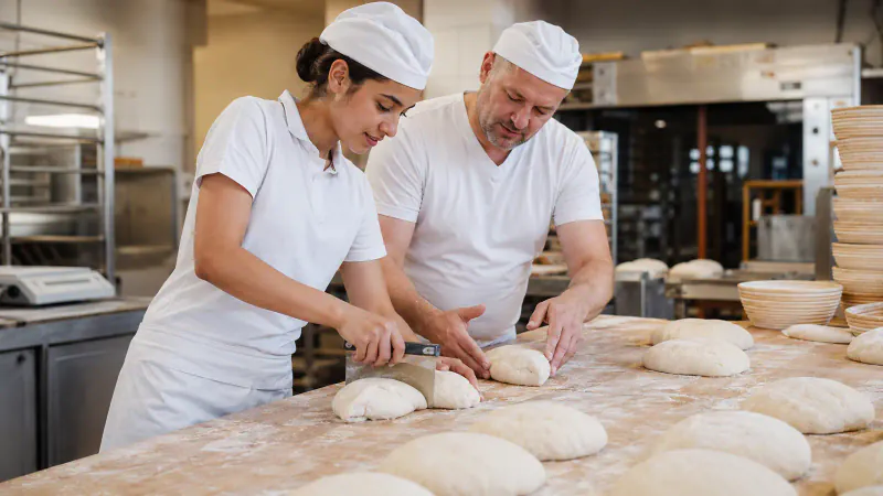Formation à l'apprentissage dans une boulangerie artisanale
