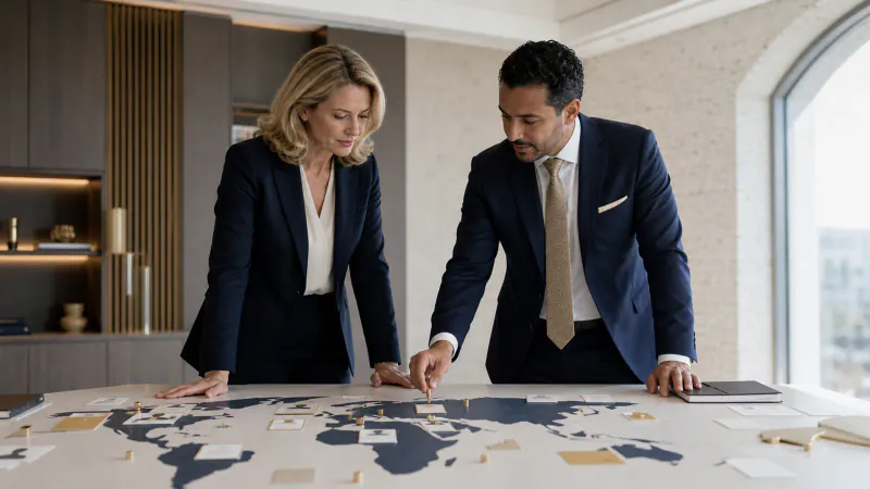 German HR professionals and a Moroccan recruitment specialist plan an international search