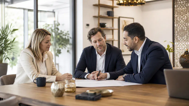 Employer and recruitment adviser jointly discuss a structured workforce strategy