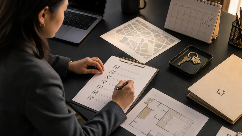 Employer and international employee review tenancy documents and the route to work together