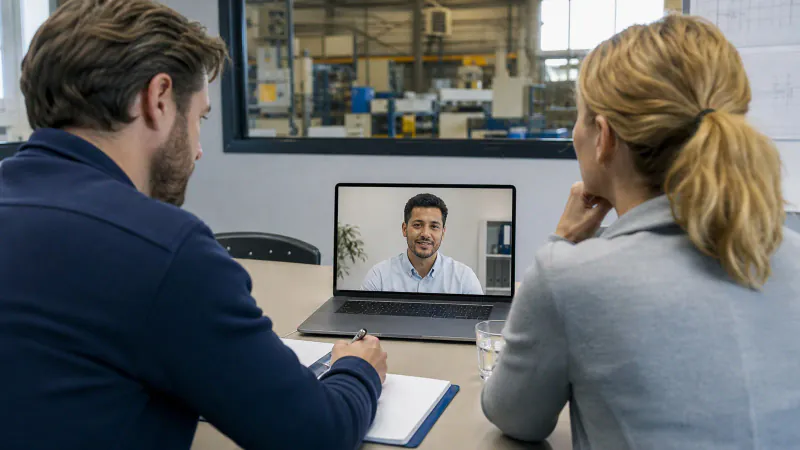 Employers conducting a structured video interview with an international applicant